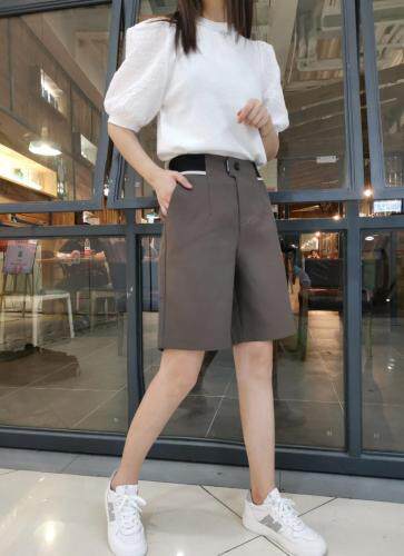 2021早秋新款字母松紧腰时尚五分裤M一XⅩL，其它，简 影