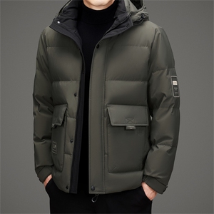 新款工装羽绒服外套男款冬季加厚可脱卸帽潮流时尚休闲羽绒服大衣图片