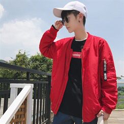 秋季男士港仔帅气抽褶袖飞行服春秋夹克外套织带703-JK130-P60，男装夹克，星座703
