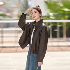 2026春装新款简约时髦风尚短款皮衣外套，女装皮衣，秀美人生