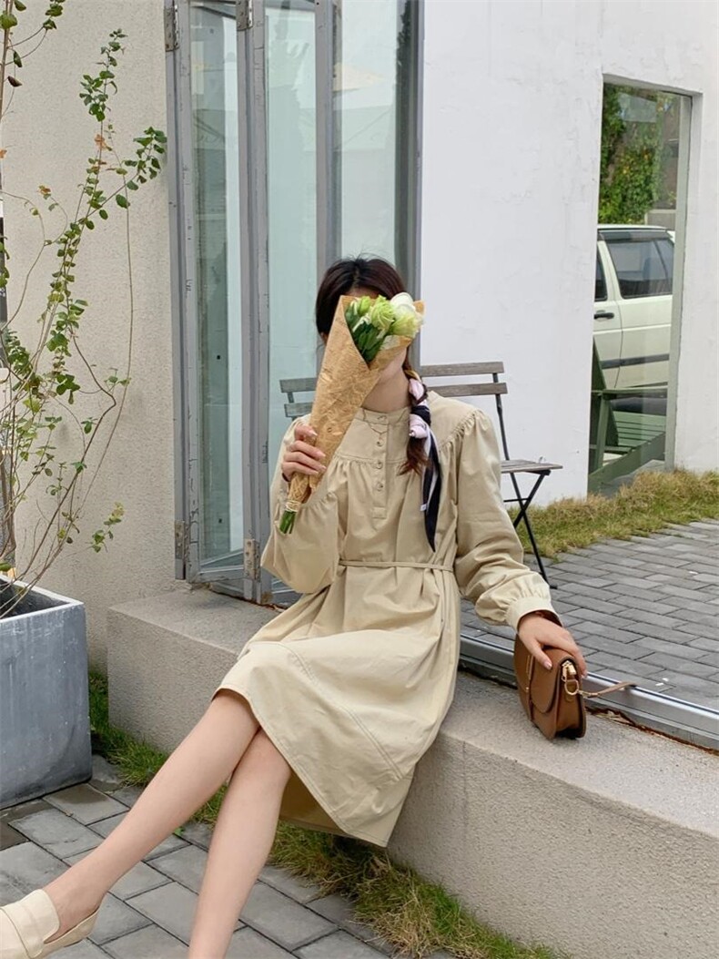 现货水洗休闲系腰带连衣裙，女装连衣裙，汐美