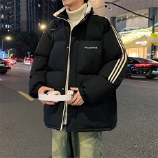 潮美式情侣棉服冬季宽松加厚男女款立领上衣M001-P75，男装棉衣，星座308B-2