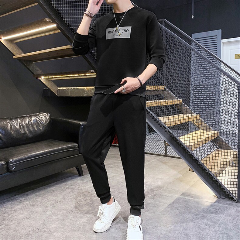 男士2021春秋卫衣休闲圆领潮流潮牌运动套装一套搭配帅气S805-P35,男装卫衣,星座509