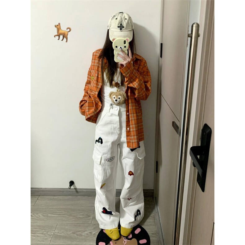 【有货】A9027CC-特P53 趣味小狗刺绣工装休闲裤男女图片