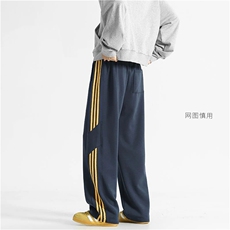 网图大加绒男港风宽松垂感卫裤运动裤K10233-P38/K10233绒45，男装休闲裤，电商A099