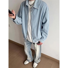 现货JY205-P81美式复古条纹翻领夹克男女，男装夹克，星座1501-3