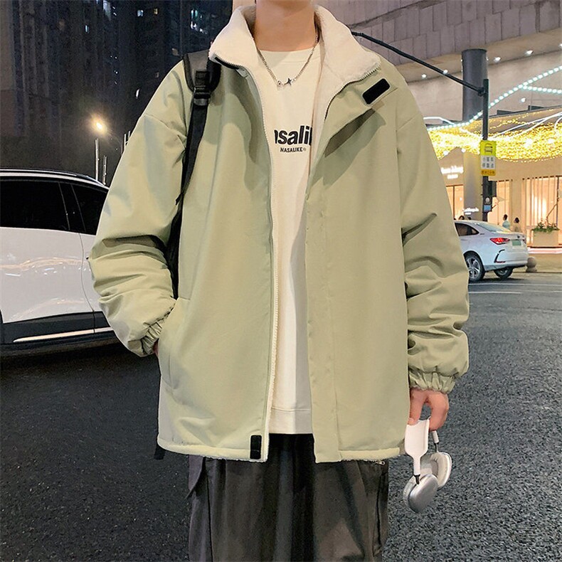 双面穿中性风棉衣男二开宽松连帽加厚棉袄DSA157B-M8960-特P90,男装棉衣,电商A157B