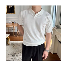 夏季短袖商务休闲V领针织衫，男装T恤，星座506A
