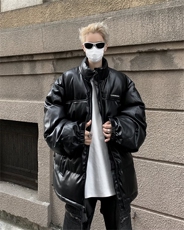 加厚立领棉服外套男2024冬季美式复古设计感PU皮棉衣W8036-P85，男装棉衣，星座512-4