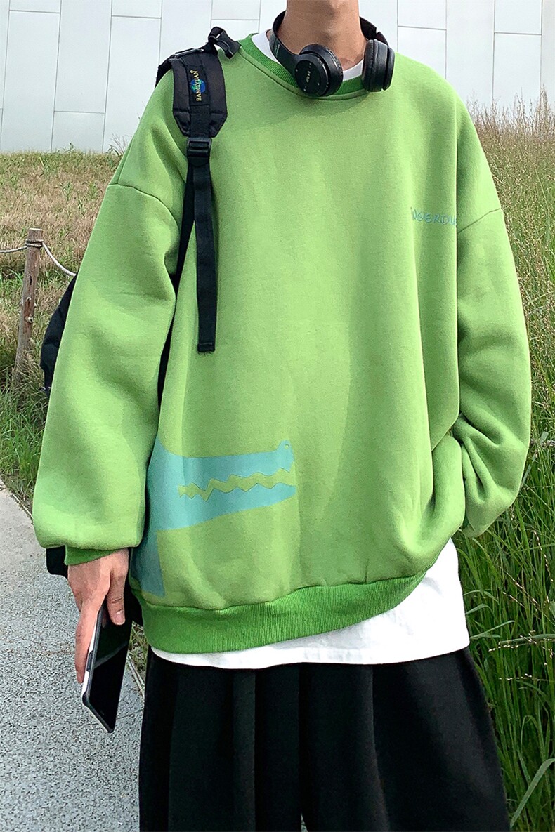 S6082-P35春季圆领卫衣男大码韩版宽松长袖外套男,男装卫衣,电商A040