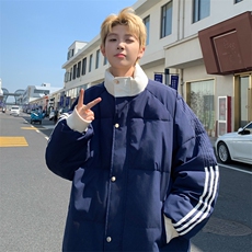 ！2025秋冬新款男士潮牌立领棉衣情侣撞色棉服外套MY200特P75，男装棉衣，电商B220