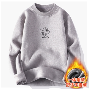 秋冬男士高品质天鹅绒休闲百搭圆领一体绒毛衣打底针织衫M802-P50图片