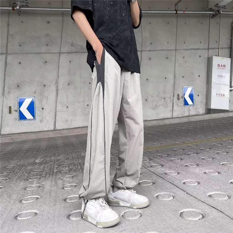 休闲裤男士韩版潮流高街帅百搭2024夏季新款ins拼色长裤K5390-P40,男装休闲裤,星座412-2