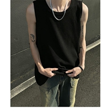 肌理感坎肩冰丝背心男夏季宽松砍袖无袖T恤内搭打底BX01，男装背心/马甲，星座1116A（原606A-3）