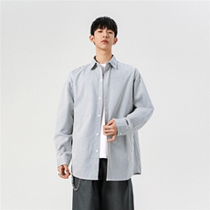 条纹衬衫夏季新款2025长袖男衬衣CS081-P35-35%棉65%聚酯纤维，男装衬衫，电商A132（原电商B245）