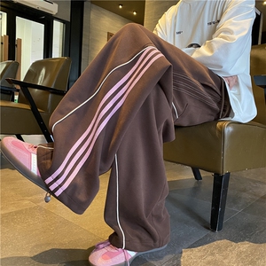 2026秋季新款美式运动风条纹宽松休闲卫裤B315-K25607-特p40控78图片