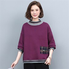 时尚潮流舒适卫衣/绒衫长袖2021年冬季休闲高领优雅，女装卫衣/绒衫，悦见她