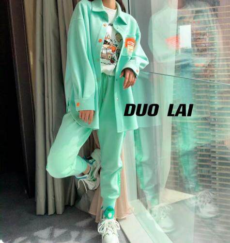 【现货】春季新款2021贴标衬衫式针织外套，女装衬衫，多来