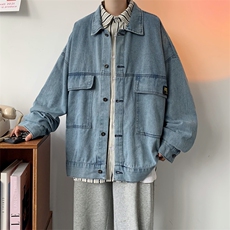 春季复古工装牛仔夹克男韩版百搭宽松ins情侣潮流外穿JK0523-P55，男装夹克，星座308B-1