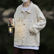 高街牛仔外套男韩版潮流痞帅2025冬季新款ins宽松夹克W5406-P60，男装工装外套，星座412
