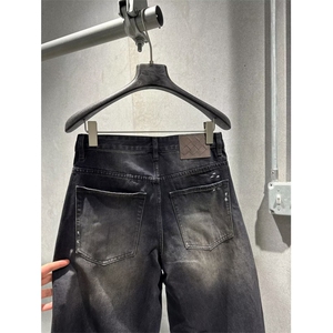1506-1/KX611/P52个性字母牛仔裤嘻哈ins潮高街潮流痞帅长裤男款图片