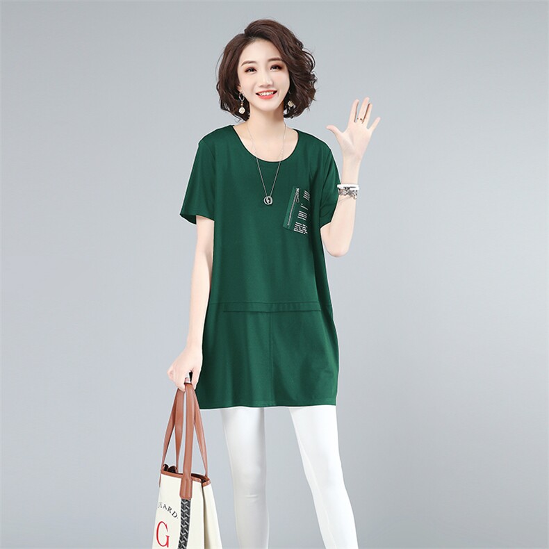 2021夏款大码女装印花拉链长款上衣211款,女装大码女装,秋牧寒烟