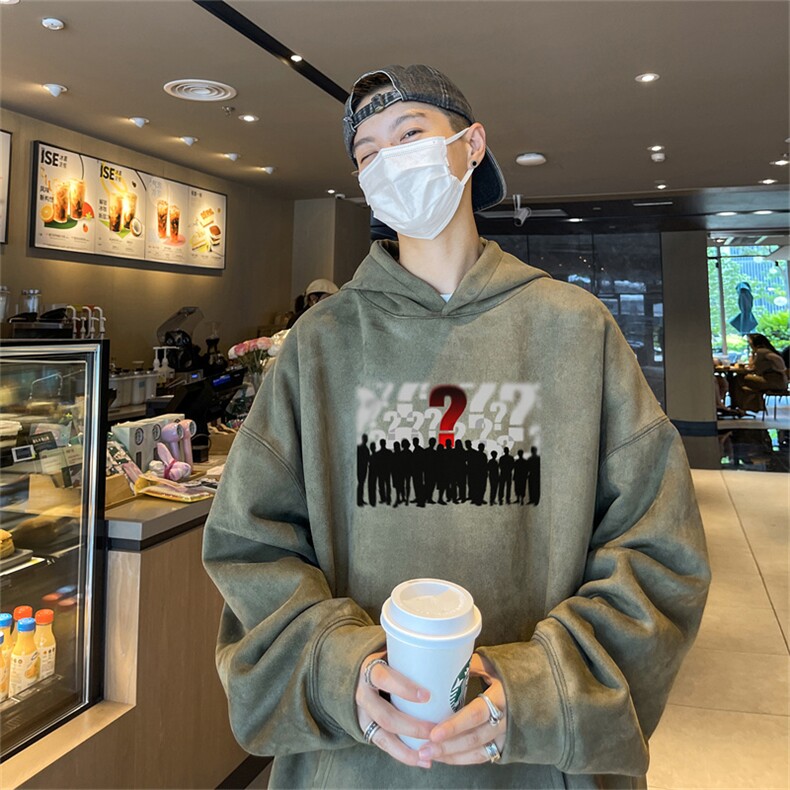 23/秋季360G麂皮绒印花宽松休闲连帽卫衣JWY3272P50控69,男装卫衣,电商B370