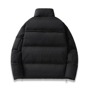 冬季新款钻石格潮流纯色立领加绒加厚羽绒服保暖外套ESY0211-P200图片