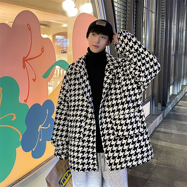 港风宽松毛呢大衣风衣外套KD378-P95,男装风衣,电商D312-1