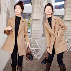 杭州产地货源羊毛中长款百搭简约时尚品质双面呢大衣新款外套，女装双面呢大衣，媚琳依坊
