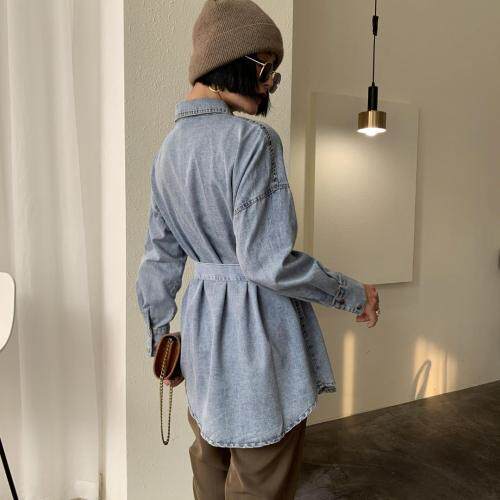 春装新款牛仔衬衫，女装衬衫，俊泽.哈妮