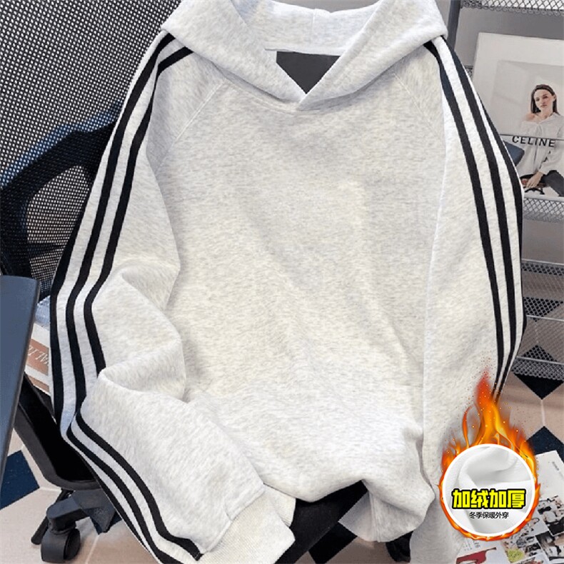 480G重磅加绒硬挺boxy男女秋冬季美式高街结构织带连帽卫衣厚外套，女装短外套，电商A486-1