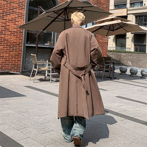 韩系风衣外套男士秋冬韩版潮流中长款过膝大衣F7300-P105【特价】图片