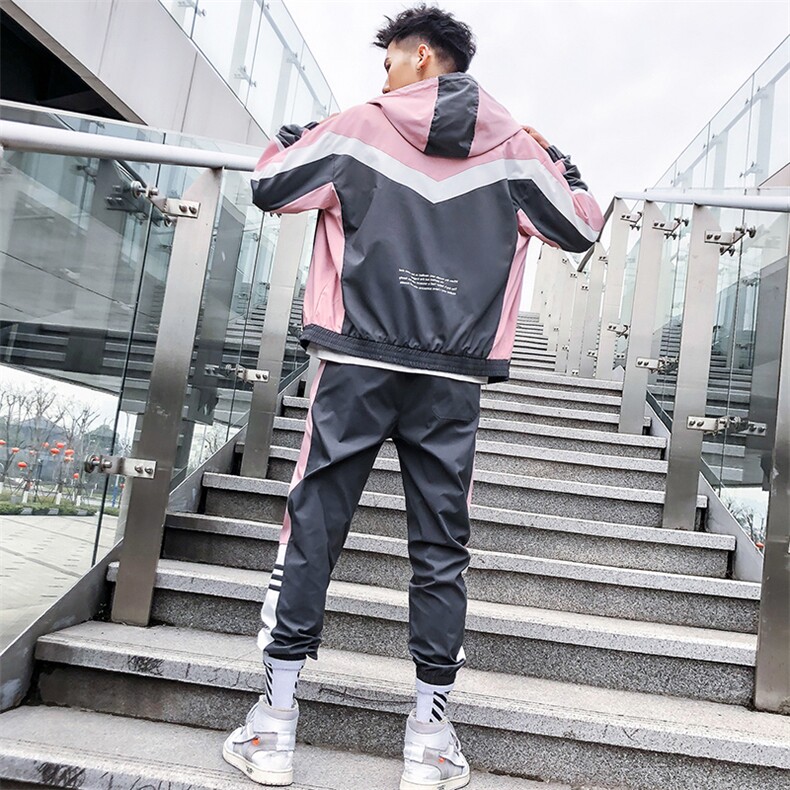 一套运动卫衣男春季2021新款潮流休闲套装男士外套DS366TP95,男装卫衣,电商A102