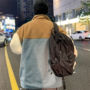 冬款加绒加厚棉衣潮流羊羔绒外套港风ins男装上衣保暖男 MY104P95图片