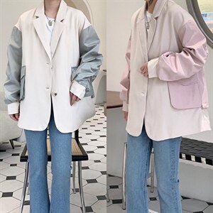 拼接西服风衣,女装风衣,赫她娜