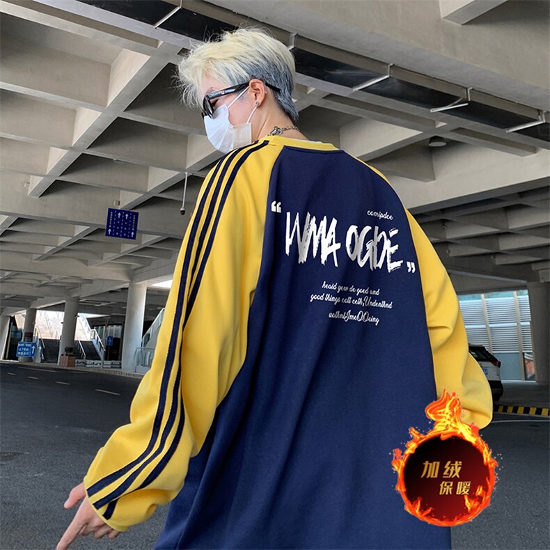 抖音得物供货 提供视频 秋冬重磅美式宽松织带圆领卫衣0716图片