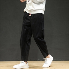 秋冬新款中国风灯芯绒休闲裤男宽松大码阔腿灯笼裤K77-p55，男装休闲裤，电商A008