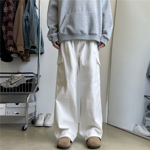 得物品质秋款男工装裤大口袋宽松直筒长裤H0031 P55图片