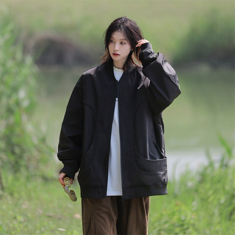新款中性风个性棒球服宽松二开夹克男DSA157B-J218-P80,男装夹克,电商A157B