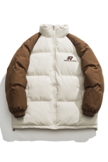 白底23冬季时尚百搭宽松字母印花棉服外套MY53101特批P85控138，男装棉衣，电商A247-1
