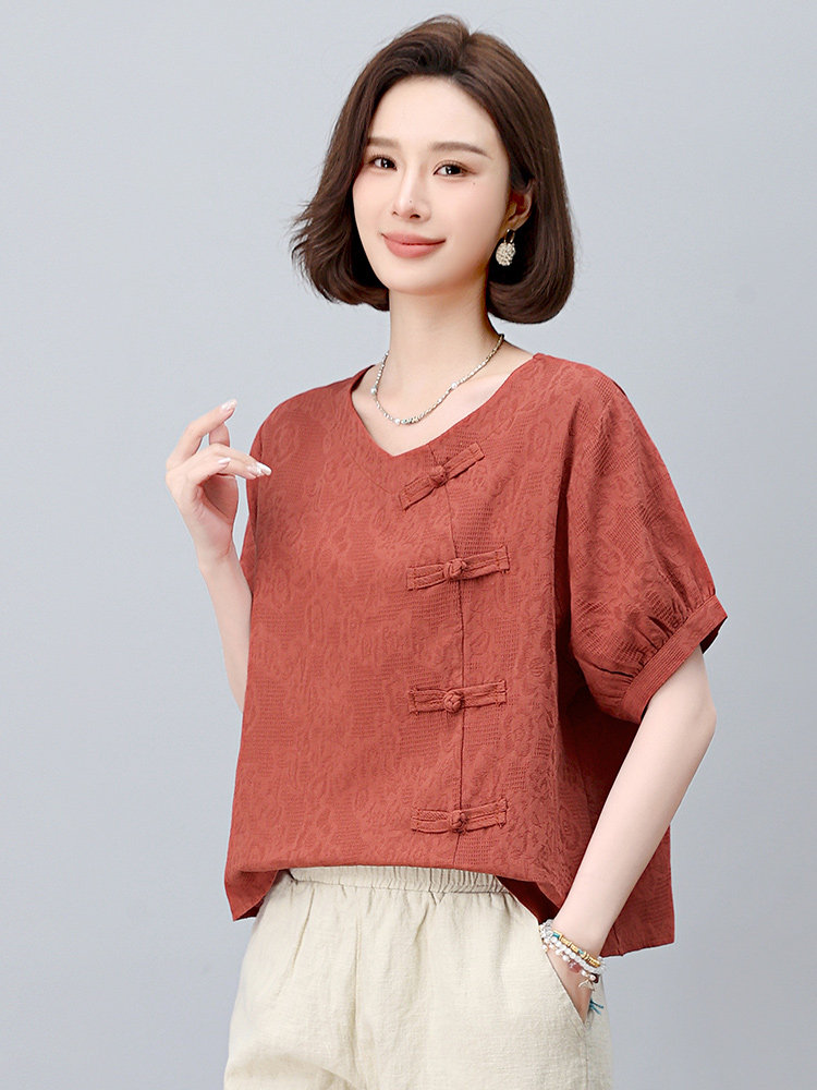 棉麻休闲女夏装2025夏季新款妈妈时尚洋气减龄亚麻裤子,女装大码女装,依恋蒂丝