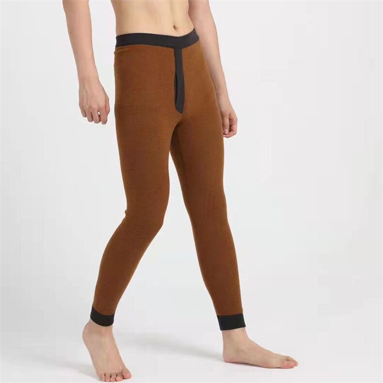 男士冬季加厚保暖裤高弹力修身显瘦驼绒内裤贴身打底裤男装，男装休闲裤，金牧歌羊绒裤