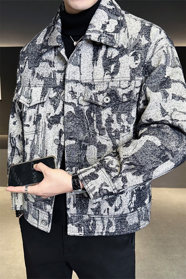 新标90绒有报告男士宽松翻领羽绒服夹克外套6820-P325,男装夹克,电商B328