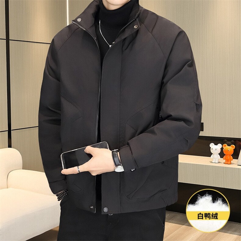 羽绒服男新标50白鸭绒夹克外套休闲时尚立领男士上衣Y3076-P140,男装夹克,星座310B-3