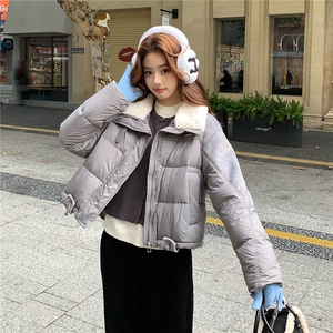 欧货羊羔毛翻领羽绒服拼接保暖8892款P290K458图片