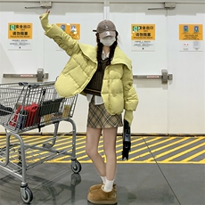 短款羽绒服女2025冬季韩系超好看连帽面包服白鸭绒厚外套，女装羽绒服，诺蝶