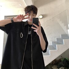 1港风华夫格短袖衬衫大码M-5XL金属纽扣短袖衬衣DCS8769特P35控68，男装T恤，星座226-2