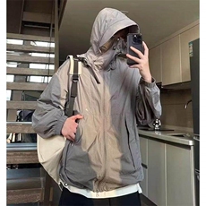 防晒衣男夏季薄款山系户外机能连帽外套宽松遮阳防晒服FS21p38，男装防晒衣，电商D315