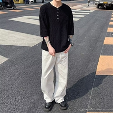 2024夏季新款男休闲冰丝凉感丝光棉短袖T恤B6005P45，男装T恤，星座1116-2